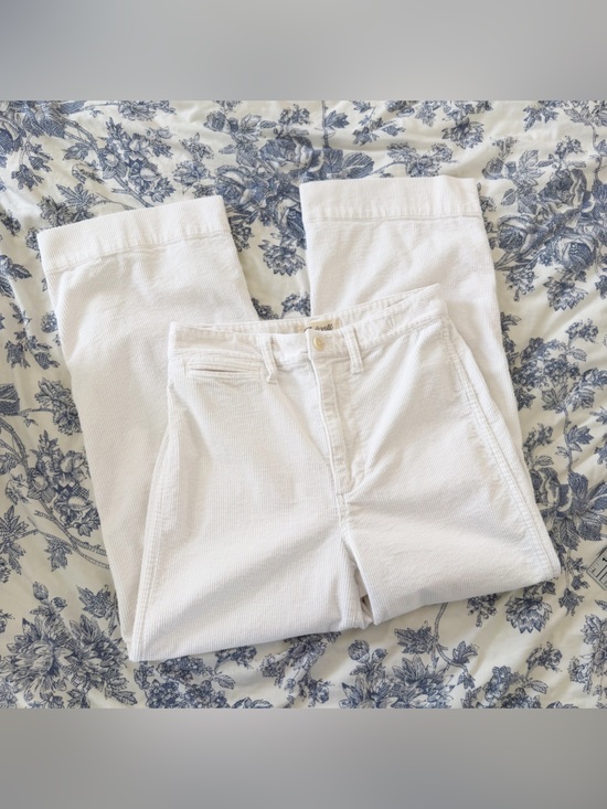 Madewell Pants - Madewell Pants Womens 25 Emmett White Wide Leg Corduroy Patch Pockets